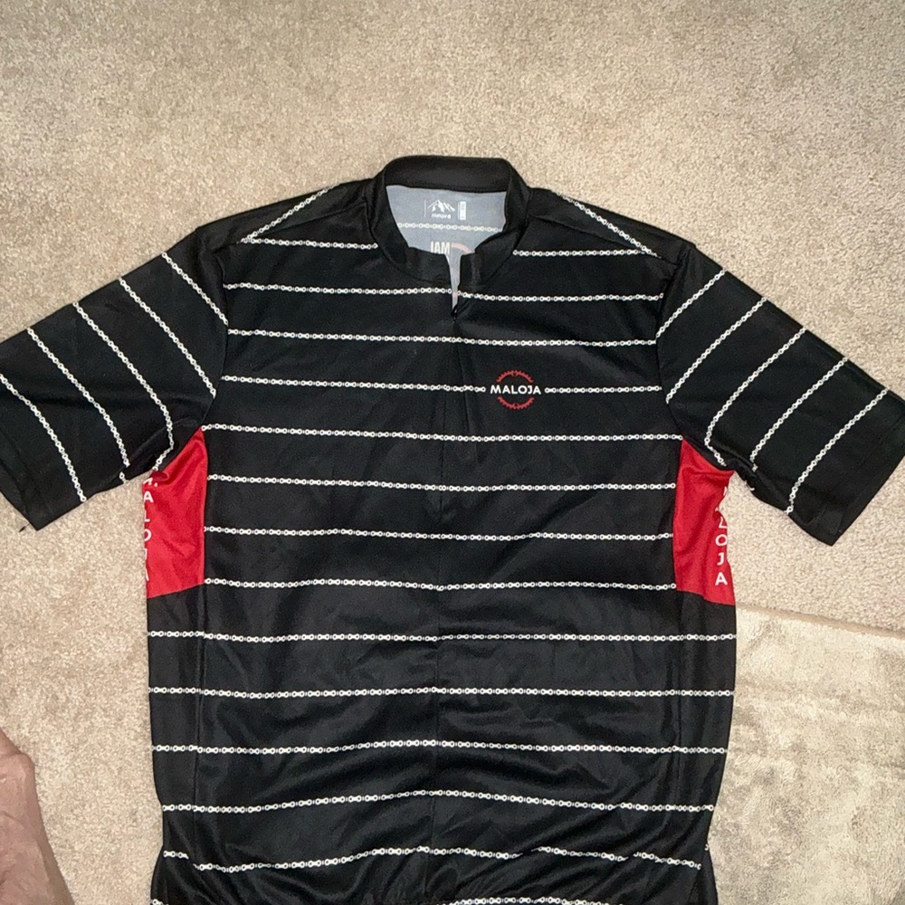 Maloja  Men's Black and Red Striped Shirt MALOJA New w/t